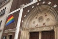 A United Methodist Church, with an LBTG Flag