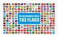 United Nation Flags of the World with Country Names Royalty Free Stock Photo