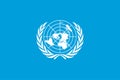 United Nations emblem. UN isolated icon on blue background. Vector editorial illustration. Rivne, Ukraine - May 4, 2023