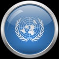 United Nations flag glass button vector illustration Royalty Free Stock Photo