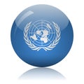 United Nations flag glass icon vector illustration Royalty Free Stock Photo