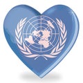 United Nations flag heart shape Royalty Free Stock Photo