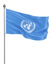 United Nations flag. Isolated on white. Illustration