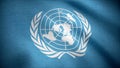 United Nations flag. The United Nations flag waving in the wind. International flag of UN Royalty Free Stock Photo