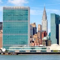 The United Nations Headquarters building in midtown Manhattan Royalty Free Stock Photo