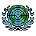 United nations logo pixel art vector images Royalty Free Stock Photo