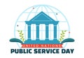 United Nations Public Service Day Vector Illustration on June 23 with Publics Services to the Community in Flat Cartoon Hand Drawn