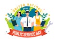 United Nations Public Service Day Vector Illustration with Publics Services to the Community in the Development Process