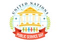 United Nations Public Service Day Vector Illustration with Publics Services to the Community in the Development Process