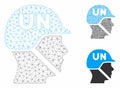 United Nations Soldier Helmet Vector Mesh 2D Model and Triangle Mosaic Icon