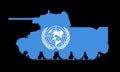 United Nations tank depicting the UN flag