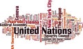 United Nations word cloud Royalty Free Stock Photo