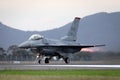 United Staes Air Force USAF Lockheed F-16CJ taking off with full afterburner at Avalon Airport