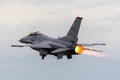 United Staes Air Force USAF Lockheed F-16CJ taking off with full afterburner at Avalon Airport