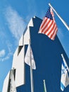 United Staes and Israeli Flags, World Trade Tower and Exhibition Centre, Seoul Royalty Free Stock Photo