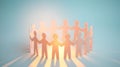 United We Stand: A Paper Silhouette Circle Represents Collaboration and Shared Human Connection Royalty Free Stock Photo