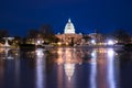 United State Capitol Building seen at night Royalty Free Stock Photo