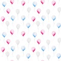 United Stated independence day. Watercolor baloon pattern for 4th of July. Design for print, card, banner