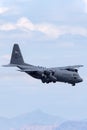 United States Air Force USAF Lockheed C-130H Hercules from the 109th Airlift Wing, New York Air National Guard on approach to la Royalty Free Stock Photo