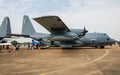 United States Air Force USAF Lockheed HC-130H Hercules 92-2104 search and rescue SAR/CSAR aircraft static display at RIAT Royal Royalty Free Stock Photo