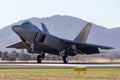 United States Air Force USAF Lockheed Martin F-22A Raptor fifth-generation, single-seat, twin-engine, stealth tactical fighter Royalty Free Stock Photo