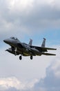 United States Air Force USAF McDonnell Douglas F-15E Strike Eagle 91-0335 from the 494th Fighter Squadron, 48th Fighter Wing. Royalty Free Stock Photo