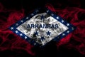 United States of America, America, US, USA, American, Arkansas, Arkansan smoke flag isolated on black background