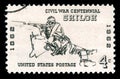 United States of America cancelled postage stamp showing a rifleman at the Battle of Shiloh