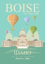 United States of America card with Boise and hot air balloons