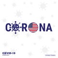 United States of America Coronavirus Typography. COVID-19 country banner