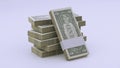 United States of America Dollar Bundles - 3D Illustration