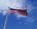 United States of America flag against blue sky Royalty Free Stock Photo