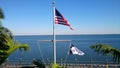 United States of America flag, flying over Tampa Bay Florida