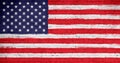 United States of America flag painted on brick wall. National country flag background photo Royalty Free Stock Photo