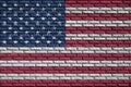 United States of America flag is painted onto an old brick wall Royalty Free Stock Photo