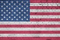 United States of America flag is painted onto an old brick wall Royalty Free Stock Photo