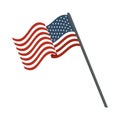 United states of america flag in pole Royalty Free Stock Photo
