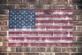 United States of America flag stars and stripes old glory on brick wall background Royalty Free Stock Photo