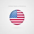 United States of America flag vector sign. Isolated American circle button symbol. USA illustration icon Royalty Free Stock Photo