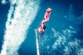 United States of America flag waving on flagpole Royalty Free Stock Photo