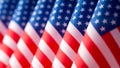 United States of America flags in a row, close up, selective focus Royalty Free Stock Photo