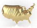 USA gold-colored and inflated