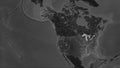 United States of America highlighted. Grayscale