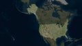 United States of America highlighted. High-res satellite