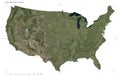 United States of America, mainland shape on white. High-res sate