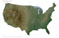 United States of America, mainland shape on white. Pale