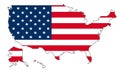 United States of America.Map of America vector illustartion.USA Royalty Free Stock Photo