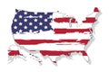 United states of America map with flag. North America. Illustration on white background Royalty Free Stock Photo