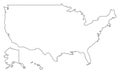 United States of America map outline vector illustartion.USA map