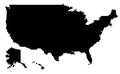 United States of America map silhouette.Map of America vector il Royalty Free Stock Photo